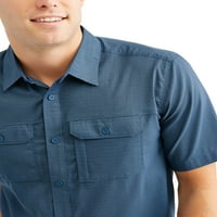 Muška ulična tkana košulja od tkanine s kratkim rukavima