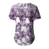 Rasprodaja ženskih vrhova Ženska Moda Plus veličina gradijentna boja majica s kratkim rukavima u obliku rukava u obliku rukava majica