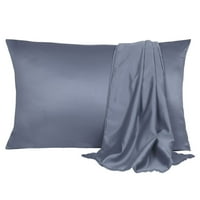Jedinstvene ponude svilenkasti satenski jastuci za jastuke pokrivaju set škriljevca siva kralja