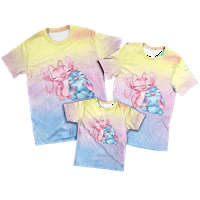 Obiteljska majica s likovima iz crtića Lilo & Stitch Casual kroj kratki rukav Poliester o-dekolte modna ulična majica za muškarce