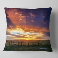Dizajnerski spektakularni zalazak sunca nad prerijom-jastuk s printom Pejzaž - 18.18