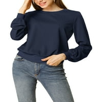 Jedinstveni prijedlozi ženski rebrasti zimski pulover s okruglim vratom i rukavom svjetiljke