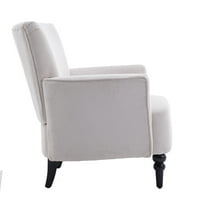 Porkiss laneno tkanina naglasak stolica, moderna fotelje s čvrstim nogama od čvrstog drveta, plava