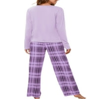 Ženska noćna odjeća s elastičnim pojasom za slobodno vrijeme karirana odjeća za spavanje ležerni set za spavanje pidžama Setovi za
