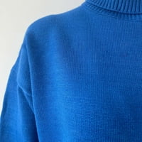 modni preveliki džemperi za žene poklon-lagana udobna dolčevita širokog kroja, pleteni pulover, plavi vrhovi, veličina