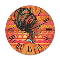DesignArt 'Portret Afroamerikanke s turbanom I' moderni zidni sat