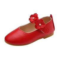 _ / Kožne cipele princeze za djevojčice otporne na klizanje slatke dječje cvjetne cipele slatke modne neklizajuće cipele u crvenoj
