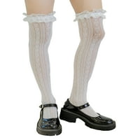 Ženske gamaše od rebrastih Harajuku Kavai Lolita duge tajice visoke čarape tople čarape za noge
