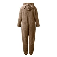 Pidžama-kombinezon za žene, pahuljasta pidžama, zimska pidžama, ženski kombinezon s kapuljačom dugih rukava, pidžama, Topla odjeća