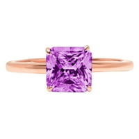 18k prsten od ružičastog zlata od 18k s prozirnim dijamantom od imitacije asssher 2K asssher 8