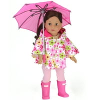 Sofijina kišna jakna, tajice, čizme i kišobran za lutke