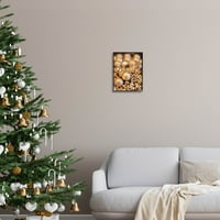 Blistavi božićni ukrasi zvona odmor fotografija crna uokvirena umjetnička print zidna umjetnost