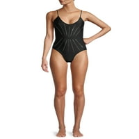 Ženski kupaći kostim obrubljen rhinestonesom, jedan kupaći kostim