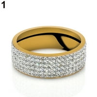 Najljepši Brezov prsten za muškarce i žene, umetnut u pet redova rhinestona, vjenčani prsten za zglobove, prsten za parove, metal,