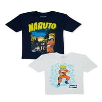 Naruto Boys Anime grafička majica s kratkim rukavima, 2-pack, veličine XS-2XL