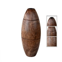 Villacera ručno izrađena 15 visoka ovalna vaza mango drvo smeđa