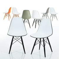 Dvobojne PP stolice za blagovanje s drvenim nogama, Boja: Zelena, bijela