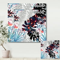 DesignArt 'Sažetak tropske cvjetne patchwork I' Tropska platna zidna umjetnička tiska