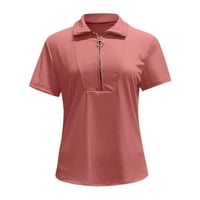 Ženske majice s kratkim rukavima s patentnim zatvaračem, Ženske majice s kratkim rukavima, ružičaste majice s kratkim rukavima