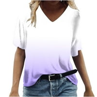 Ženske majice s kratkim rukavima, Modne široke lagane bluze, ljetne majice kratkih rukava, gradijentne grafičke Ležerne majice s