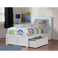 Krevet s platformom s ravnim panelom za noge i ladicama u različitim veličinama, u različitim bojama