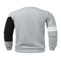 Muški sportski top s spojem, muški casual pulover, osnovni sportski duks s dugim rukavima običnog kroja, svijetlosivi;
