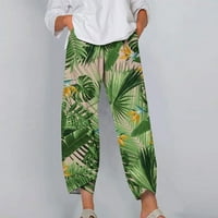 Rasprodaja prevelikih hlača ženske hlače s elastičnim pojasom s tiskanim gumbima tanke rastezljive uske ženske hlače