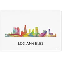 Zaštitni znak likovna umjetnost 'Los Angeles California Skyline WB-1' Canvas Art by Marlene Watson