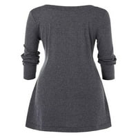;/ Ženski džemperi, Gornji dijelovi, džemper Plus veličine, topli pulover, ženski casual zimski pleteni džemperi u sivoj boji;