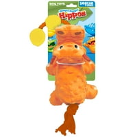 Hasbro gladni gladni hipposi Squeak & Crinkle plišani tegljač za pse, narančasti gladni hippo