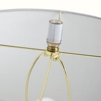 Stolna svjetiljka s dvostrukim prstenom od satenskog mesinga s staklenim postoljem-siva završna obrada
