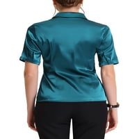 Jedinstvene ponude ženske radne poslovne Ležerne ljetne satenske košulje s kratkim rukavima