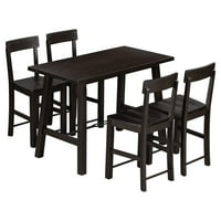 Blagovaonski kuhinjski set od 5 komada stol od punog drveta i metala sa stolicama za espresso
