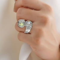 Modni Vintage ženski prsten s draguljima, bijeli opal punk prsten