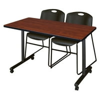 Pokretni stol za vježbanje u A-listi sa stolicama koje se mogu slagati u A-listi