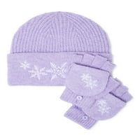 Generic Girls Snowy vezeni šešir i rukavice, 2-komad
