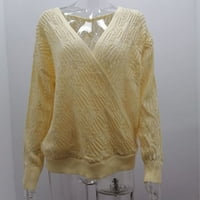 Jesenski džemperi za žene džemper modernog kroja kardigan ležerni kardigan s okruglim vratom džemper u bež boji
