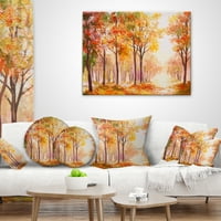 Jedinstvena jesen svugdje šuma - pejzažni tiskani jastuk za bacanje - 16x16