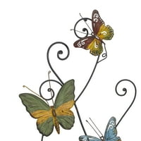 Dekodirajte šareni metalni zidni dekor leptira u zatvorenom i na otvorenom sa spiralnim detaljima