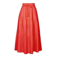 Suknje s resama u donjem rublju, ženska suknja u nizu Plus size, crvena u donjem dijelu leđa