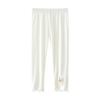 Ljetne casual hlače za djevojčice Capri veliki zeko ukrasne rastezljive tanke dječje hlače