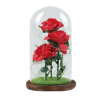Poklon za Majčin dan za nju, ruža s LED vijencem, umjetni cvijet u staklenoj kupoli za žene, mama, supruga, baka, jedinstveni pokloni