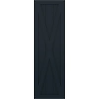 Ekena Millwork 12 W 55 H True Fit PVC Single X-Board Farmhouse Fiksna nosača, Starless Night Blue