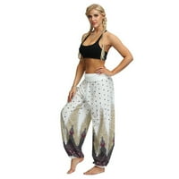 Muške i ženske hlače širokog kroja, kombinezon s retro printom, joga hlače