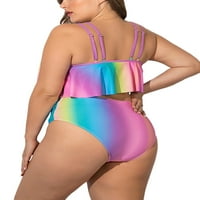 Ženski Tankini Setovi, Plus size kupaći kostimi, bez rukava, dva kupaća kostima visokog struka, odjeća za plažu za more, ružičasta