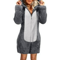 Ženski kombinezon Ženski kombinezon s kapuljačom s dugim rukavima pidžama ležerni zimski topli kombinezoni za spavanje