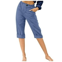 Ženske široke široke hlače u donjem rublju, ravne hlače visokog struka, Ležerne hlače