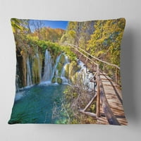 Jedinstvena jesen u jezerima Plitvice - Pejzažni jastuk za bacanje fotografija - 16x16