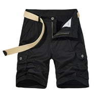 Muške ljetne kratke hlače jednobojne s džepovima s patentnim zatvaračem i gumbima skraćene teretne kratke hlače ulične kratke hlače