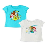 Ekskluzivne majice s princezom Disnei za djevojčice, 2 pakiranja, veličine 4-16